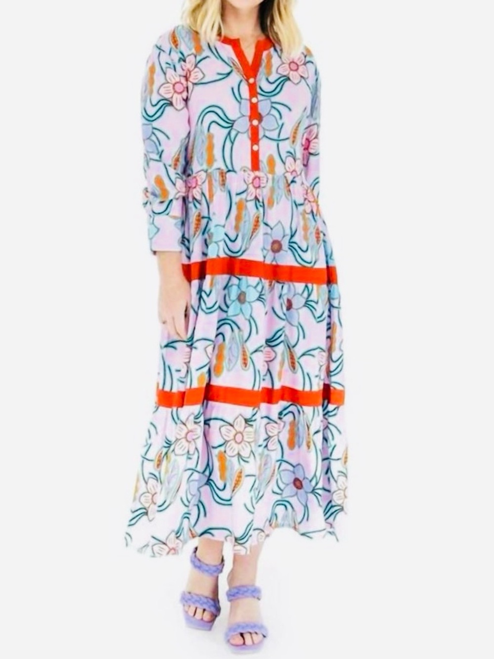 Briton Court Tiered Monet Graden Dress